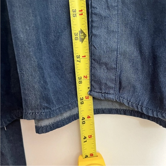 Laundry by Shelli Segal Chambray Shirt Dress Sz 8 Blue Button Front Pockets Belt - Picture 11 of 12